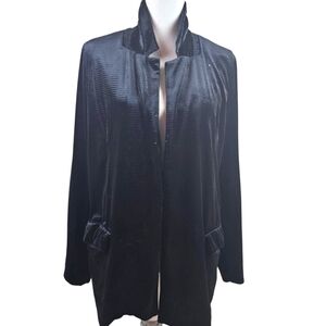 Bishop & Young Anthropologie Black Velvet Blazer In M